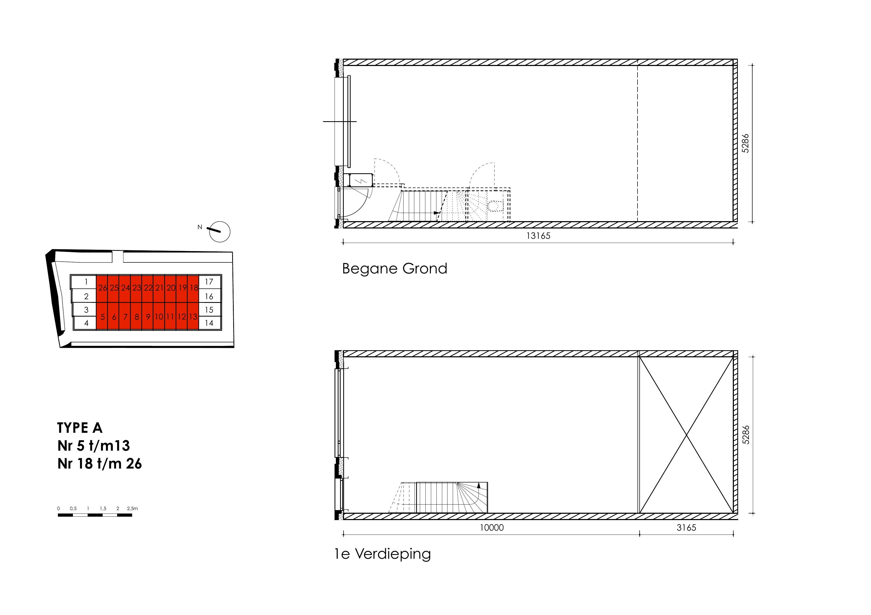 Plattegrond Unit A Standaard-unit - No Limits Noordwijk, 18 stuks