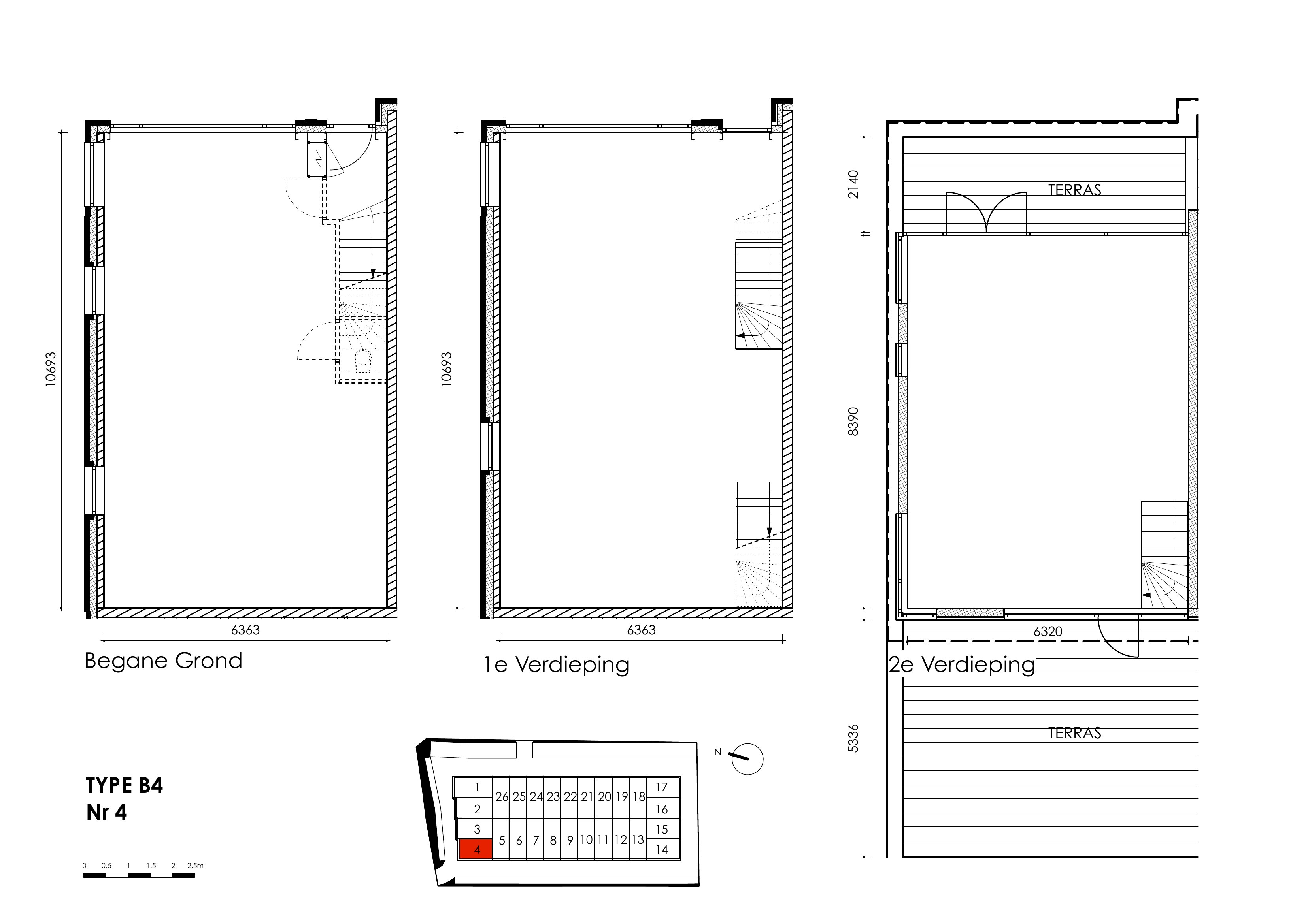 Plattegrond Unit B4 Drielaagse unit - No Limits Noordwijk, Bouwnummer 4